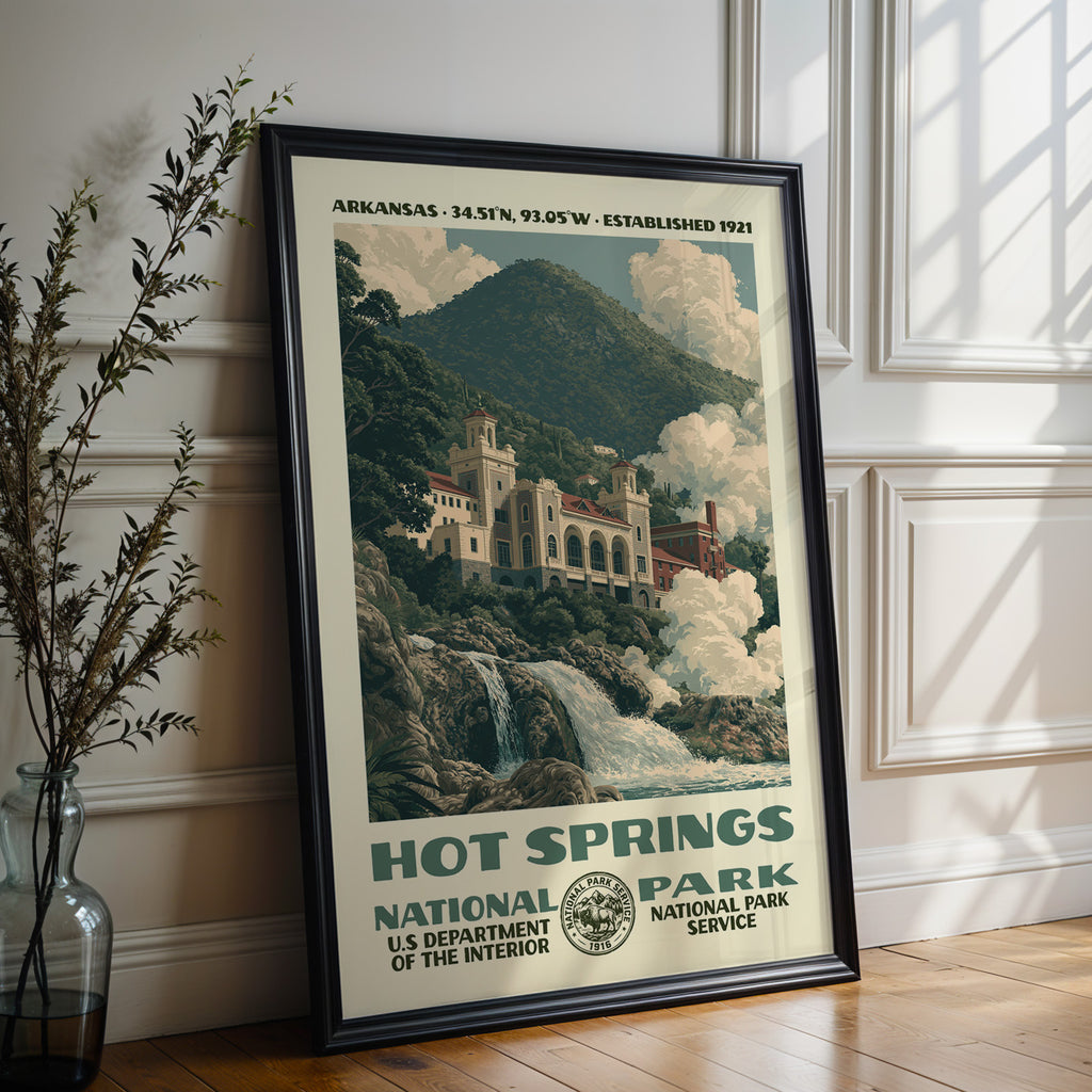 Hot Springs National Park Vintage WPA Art