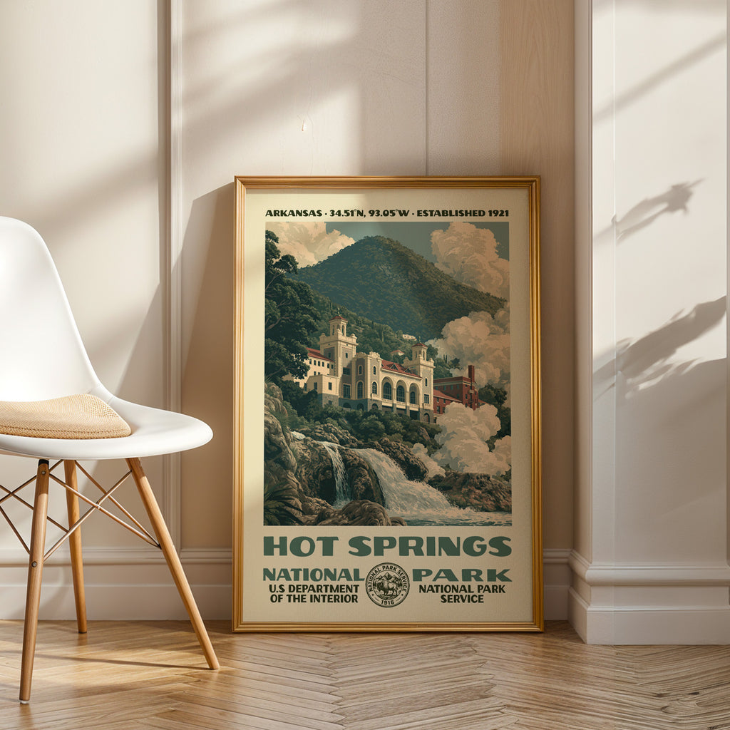 Hot Springs National Park Vintage WPA Art