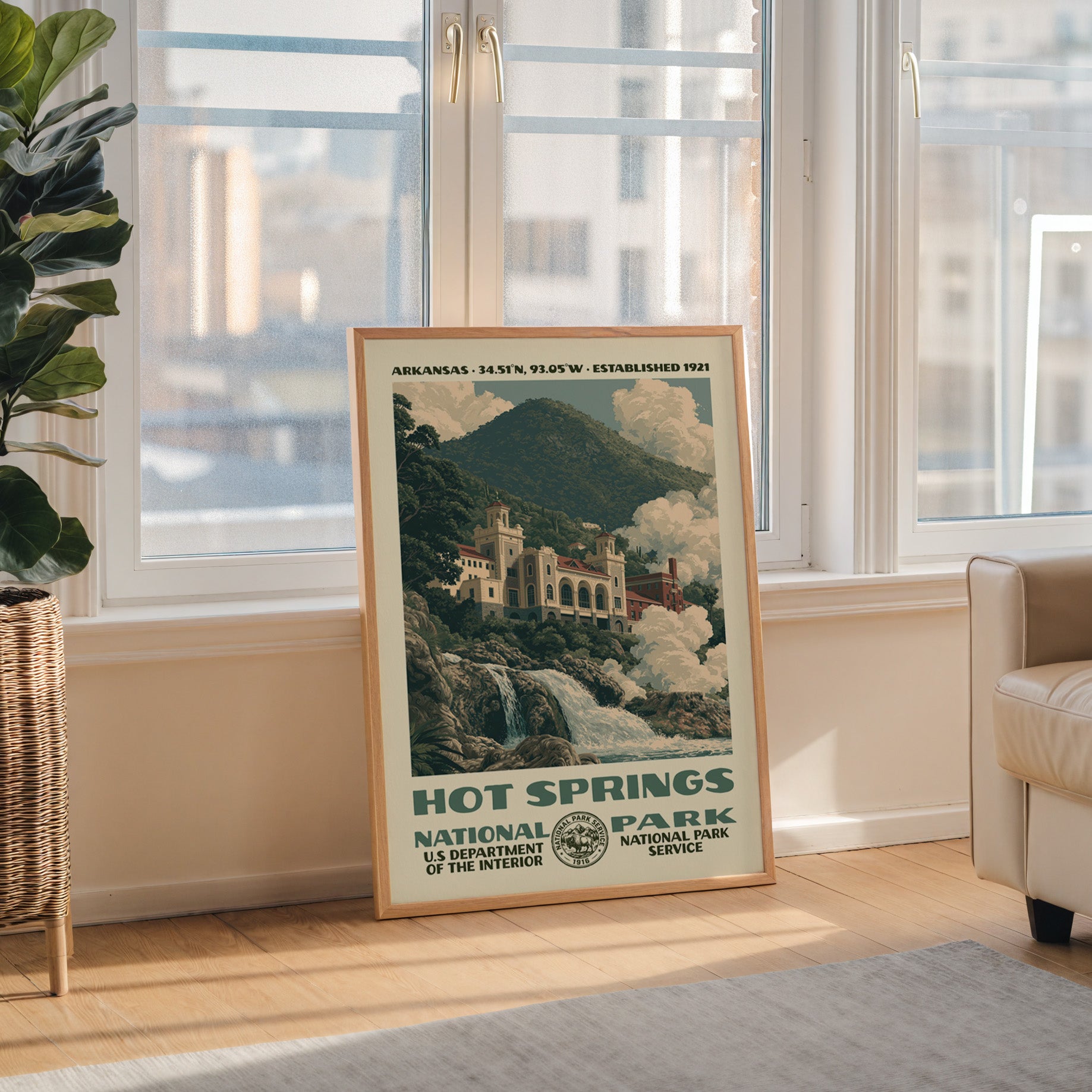 Hot Springs National Park Vintage WPA Art