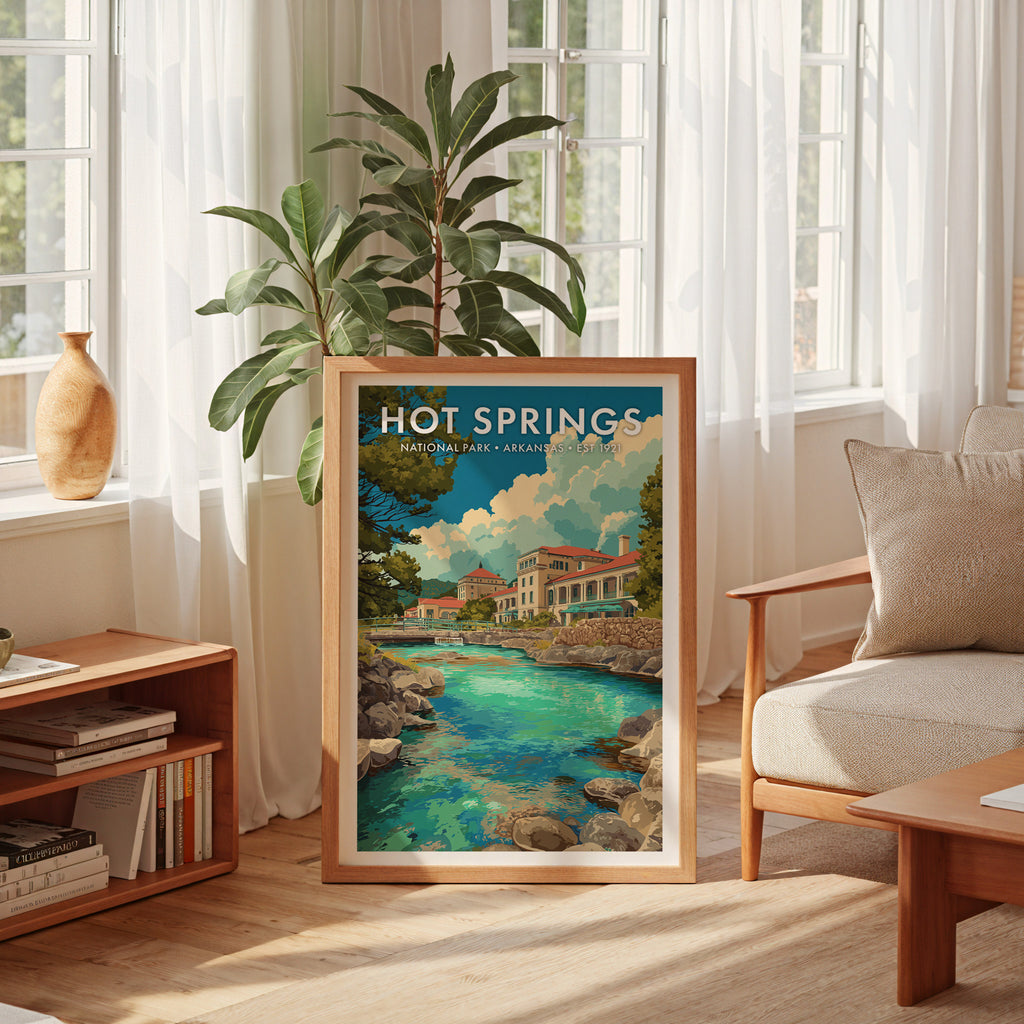 Retro Hot Springs National Park Print