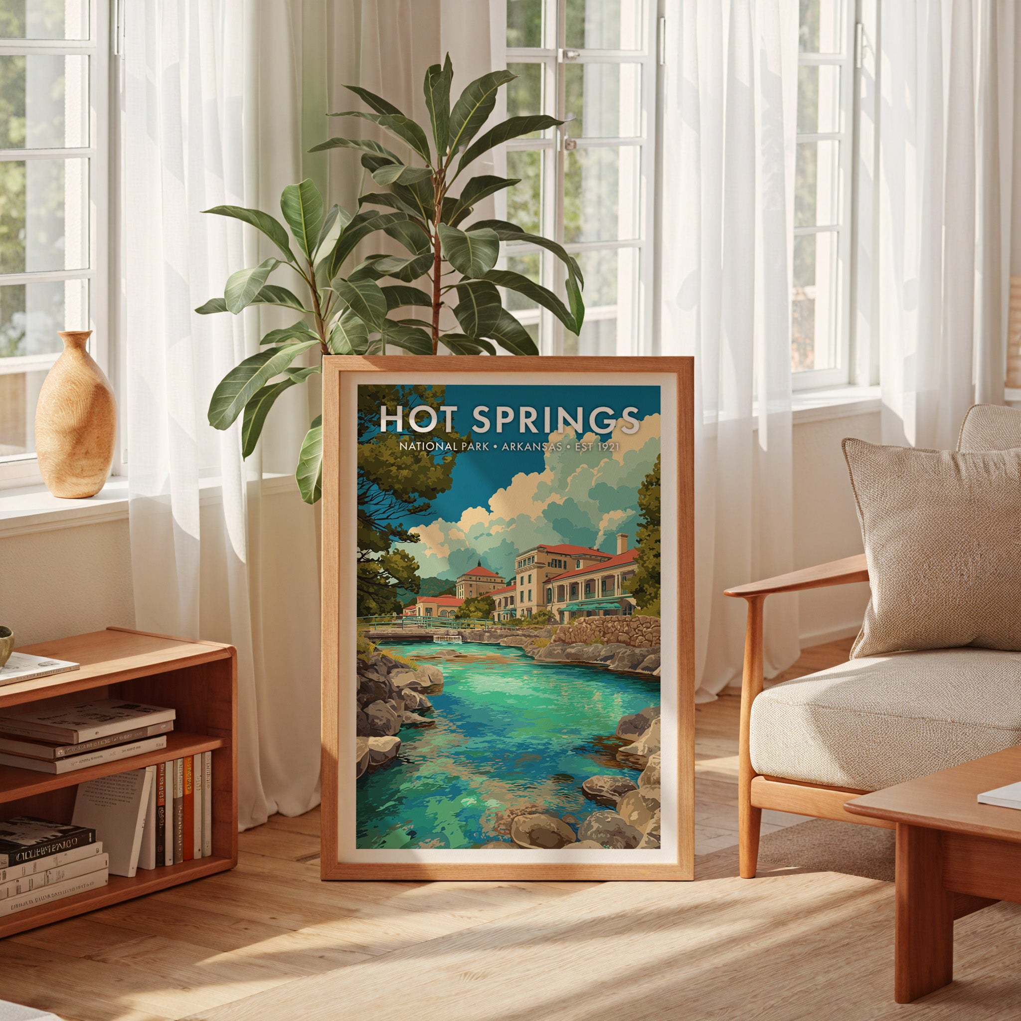 Retro Hot Springs National Park Print