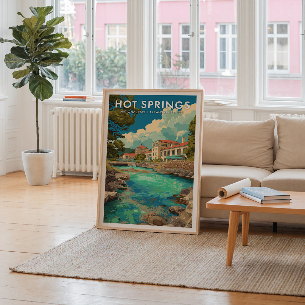 Retro Hot Springs National Park Print