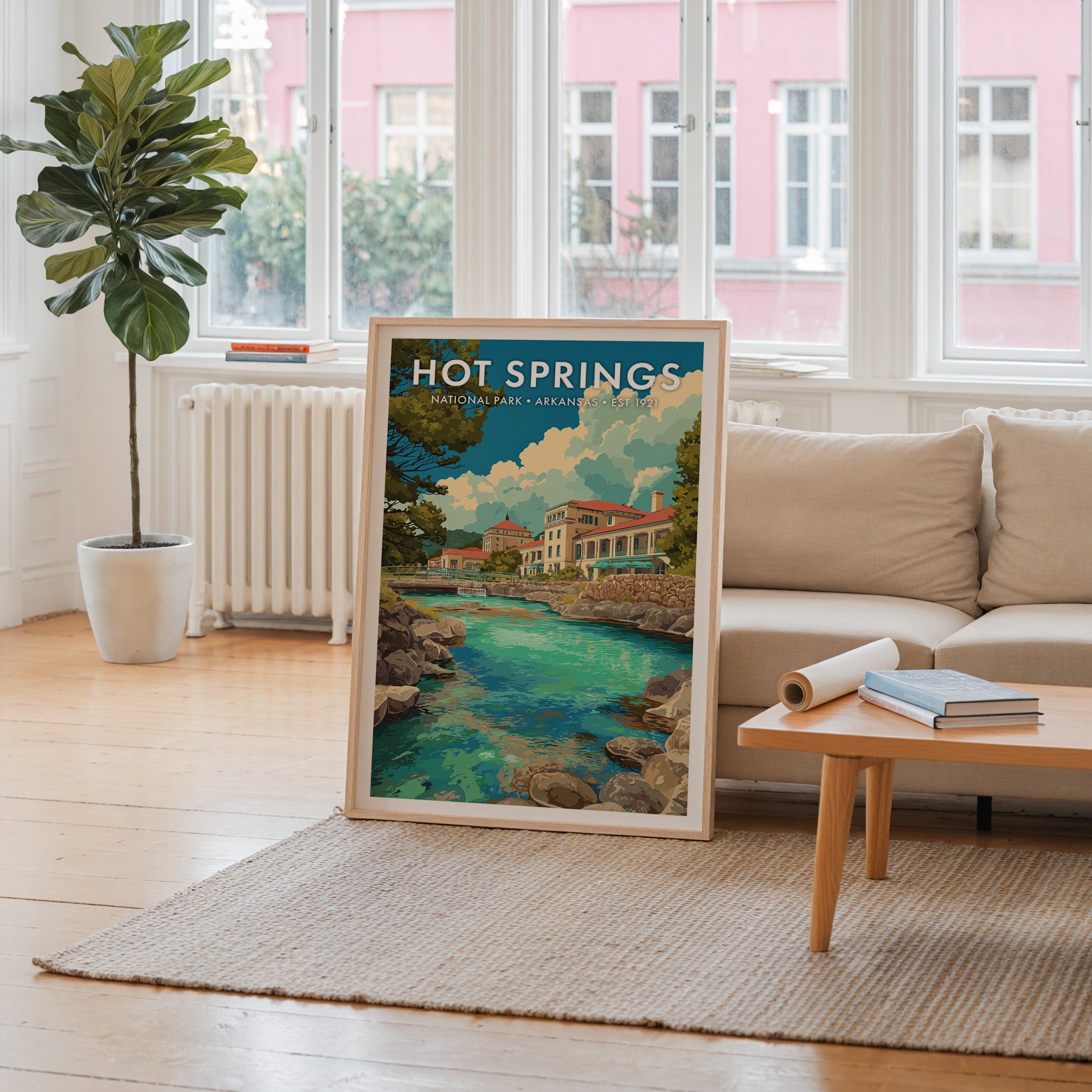 Retro Hot Springs National Park Print