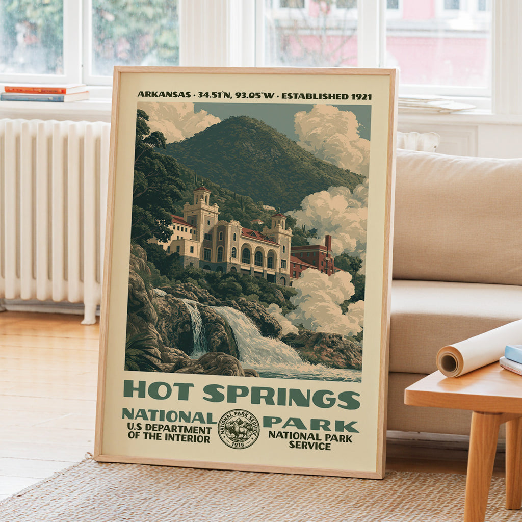 Hot Springs National Park Vintage WPA Art