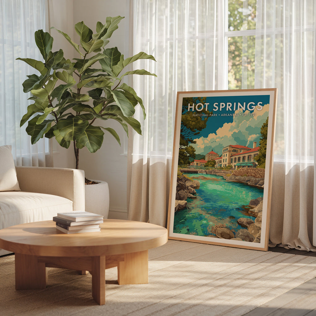 Retro Hot Springs National Park Print