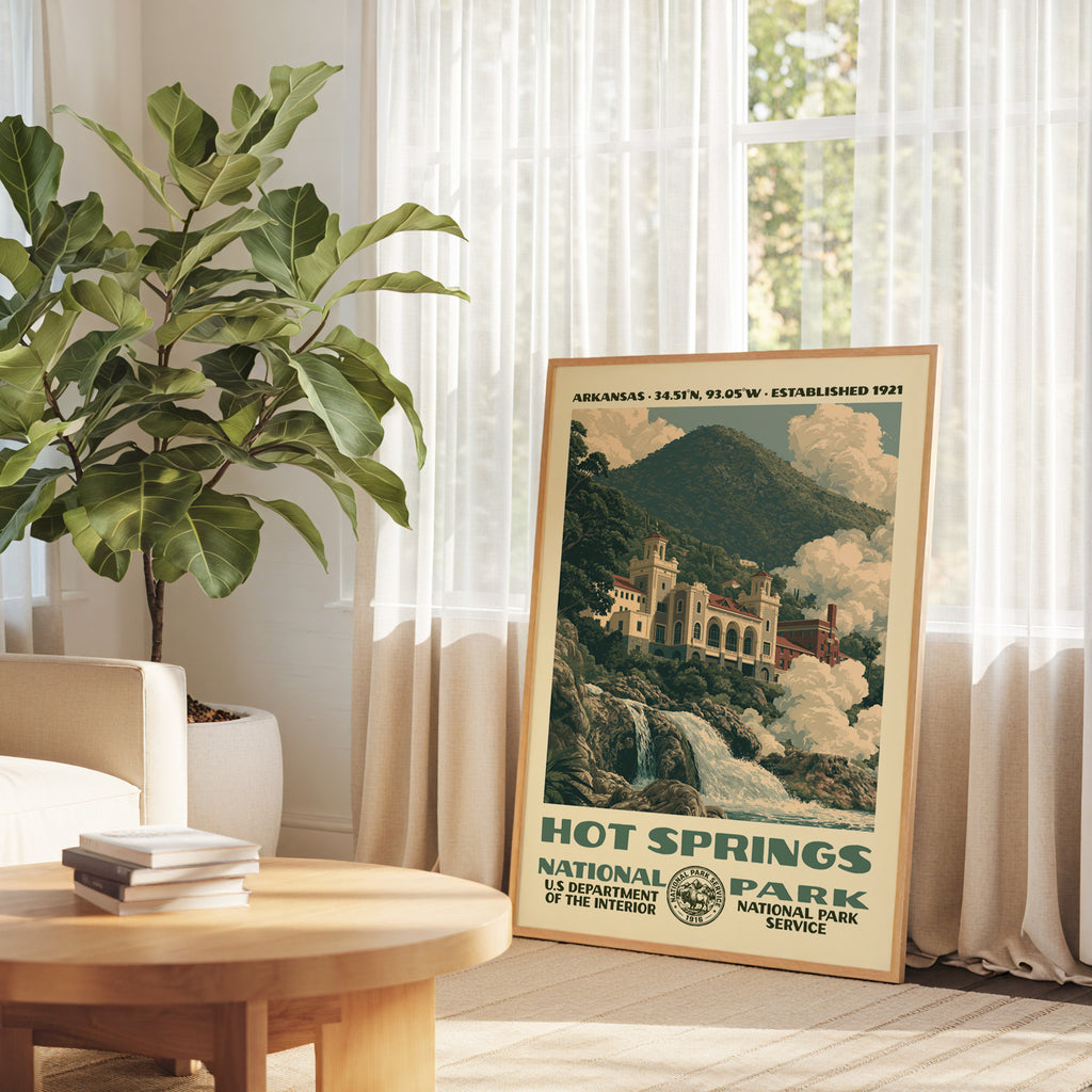 Hot Springs National Park Vintage WPA Art