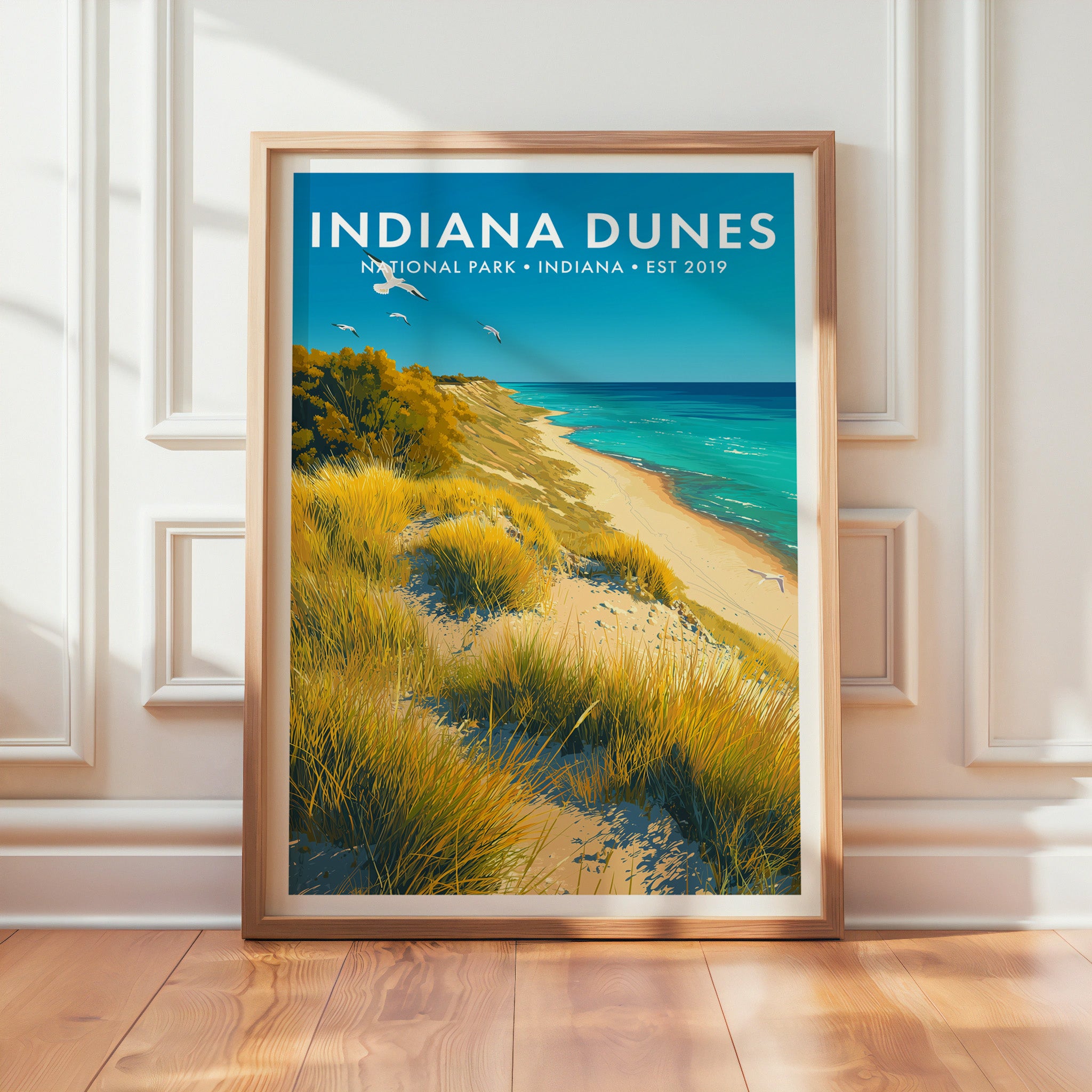 Retro Indiana Dunes National Park Print