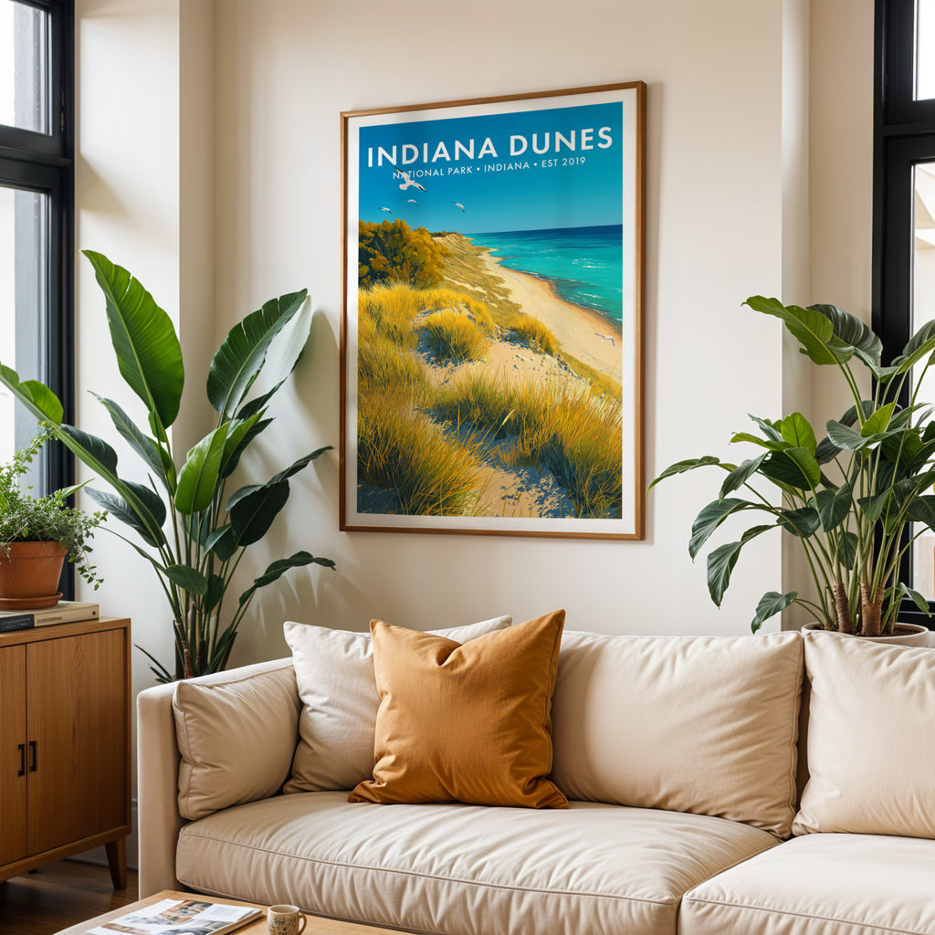 Retro Indiana Dunes National Park Print