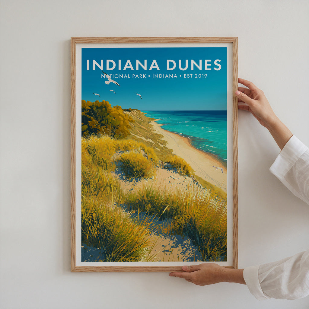 Retro Indiana Dunes National Park Print