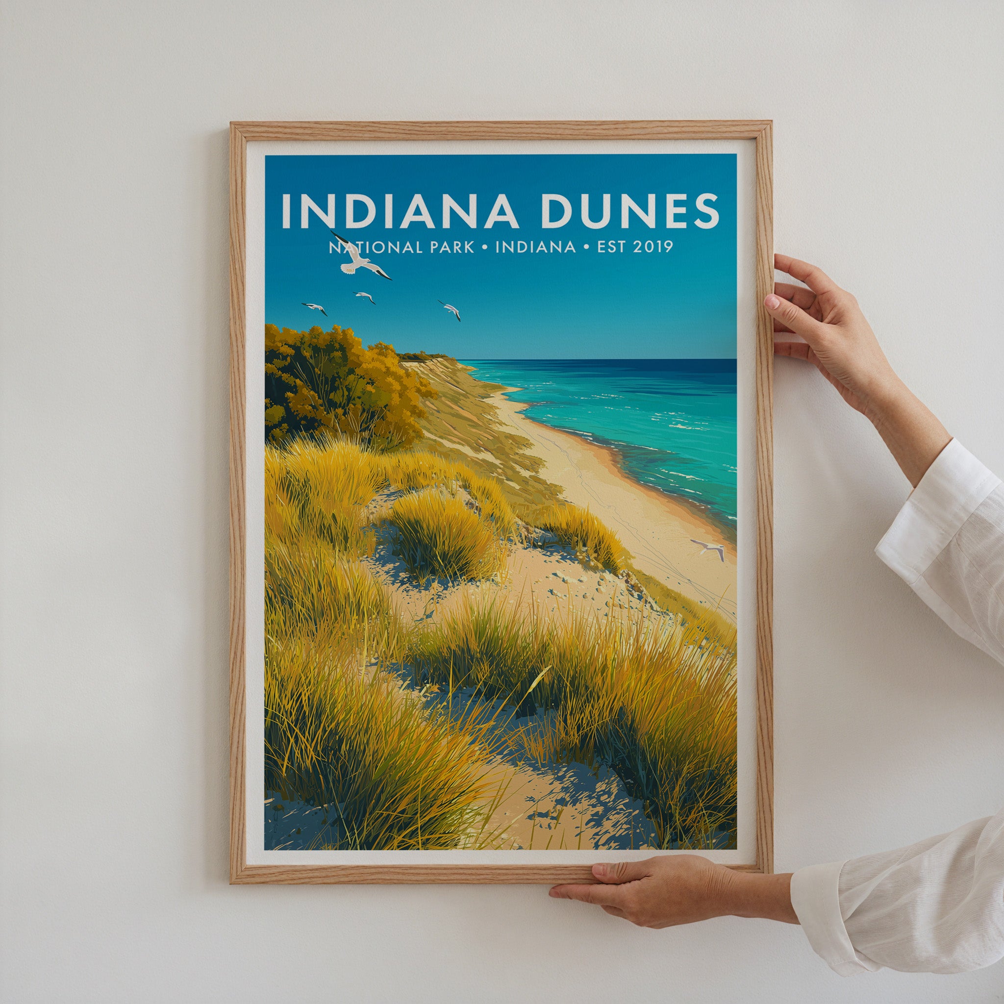 Retro Indiana Dunes National Park Print