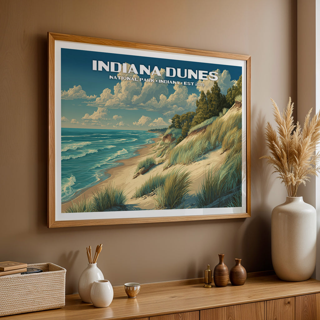Indiana Dunes National Park Horizontal Vintage Art