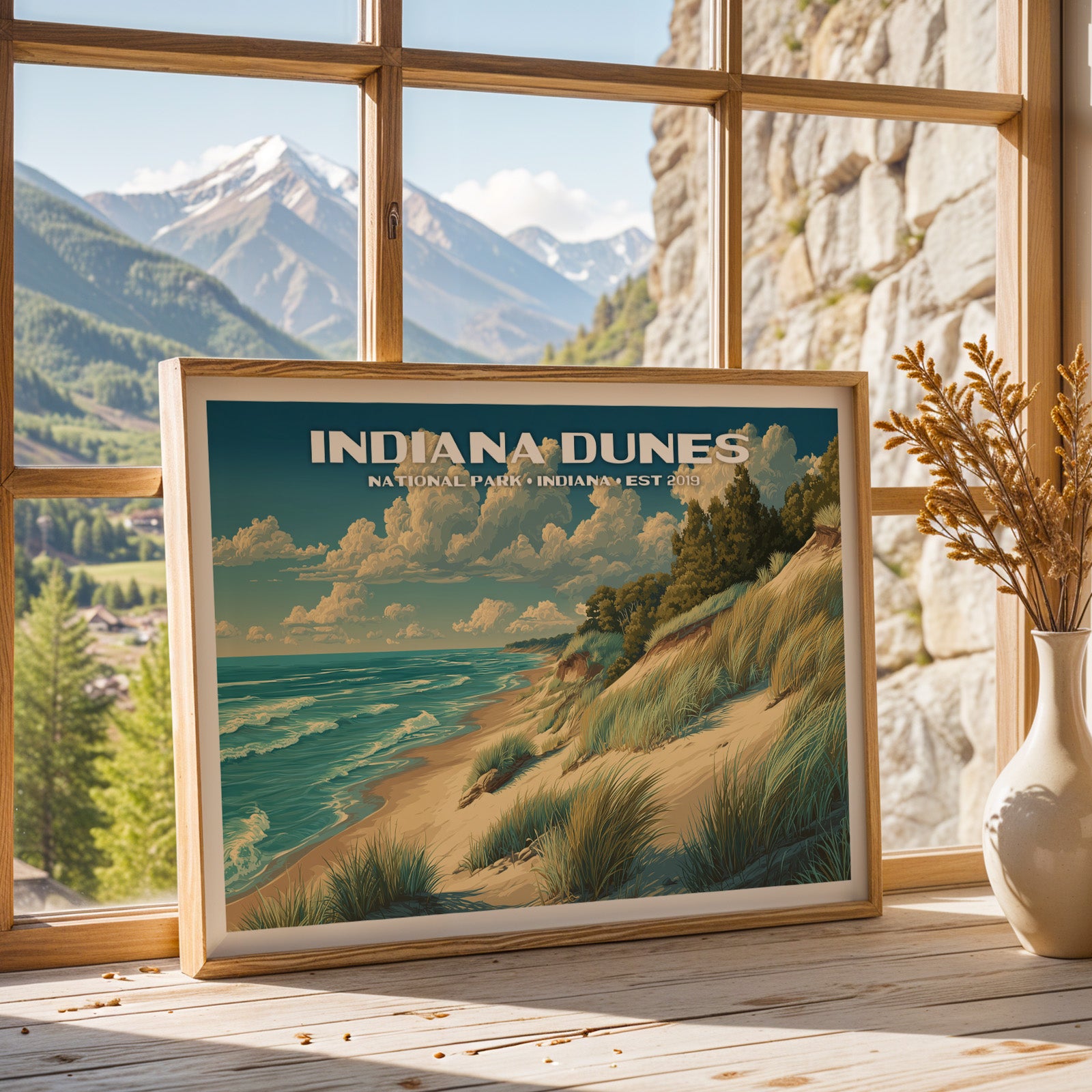 Indiana Dunes National Park Horizontal Vintage Art
