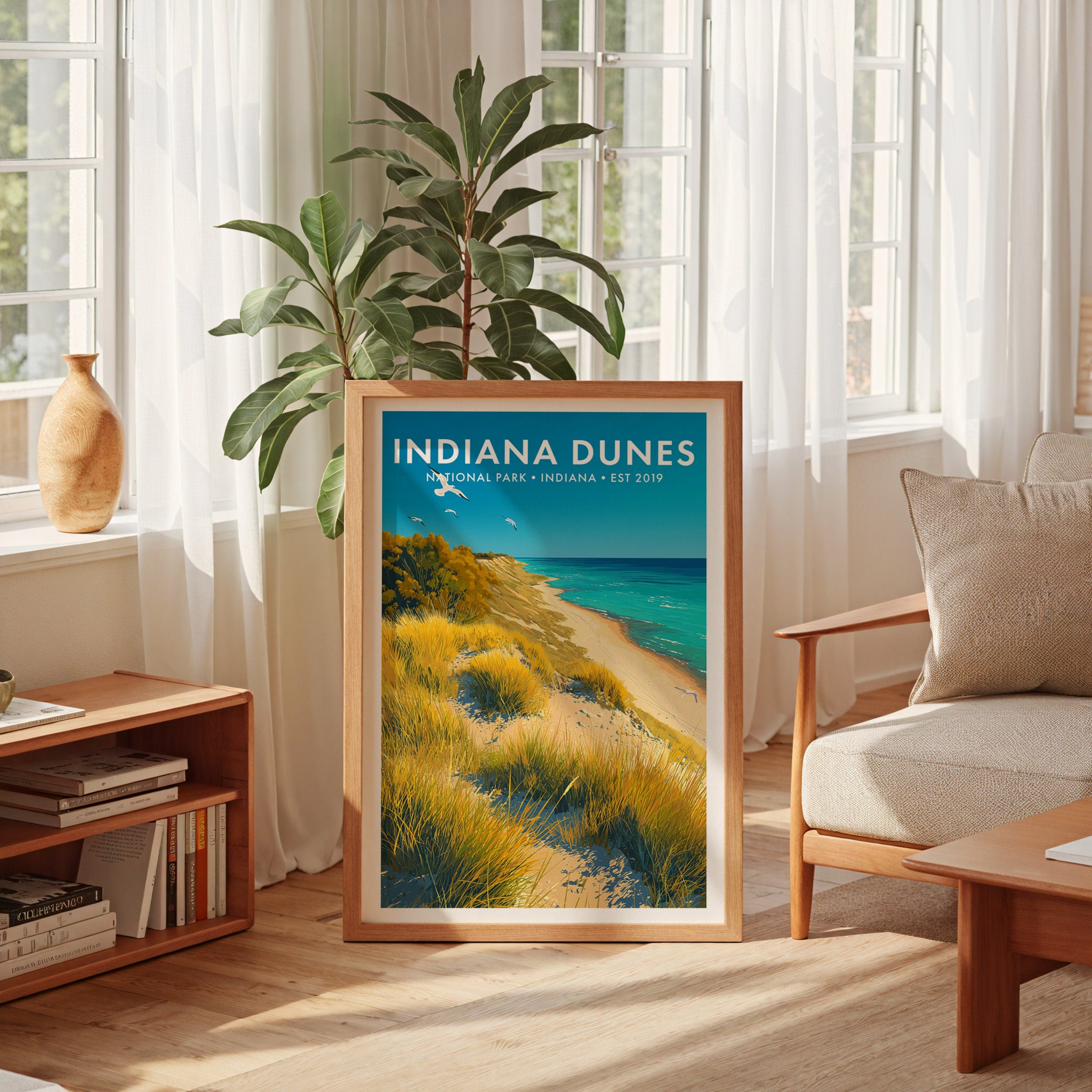 Retro Indiana Dunes National Park Print