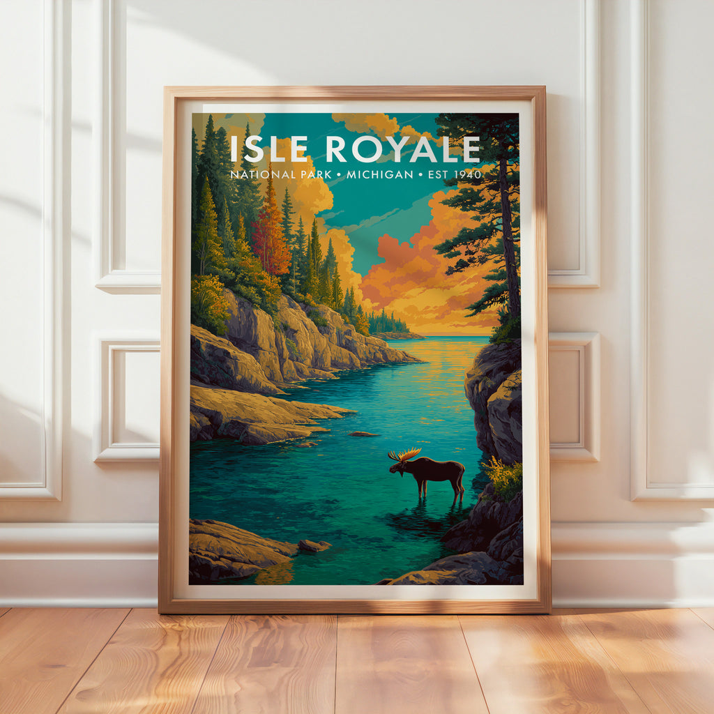 Retro Isle Royale National Park Print