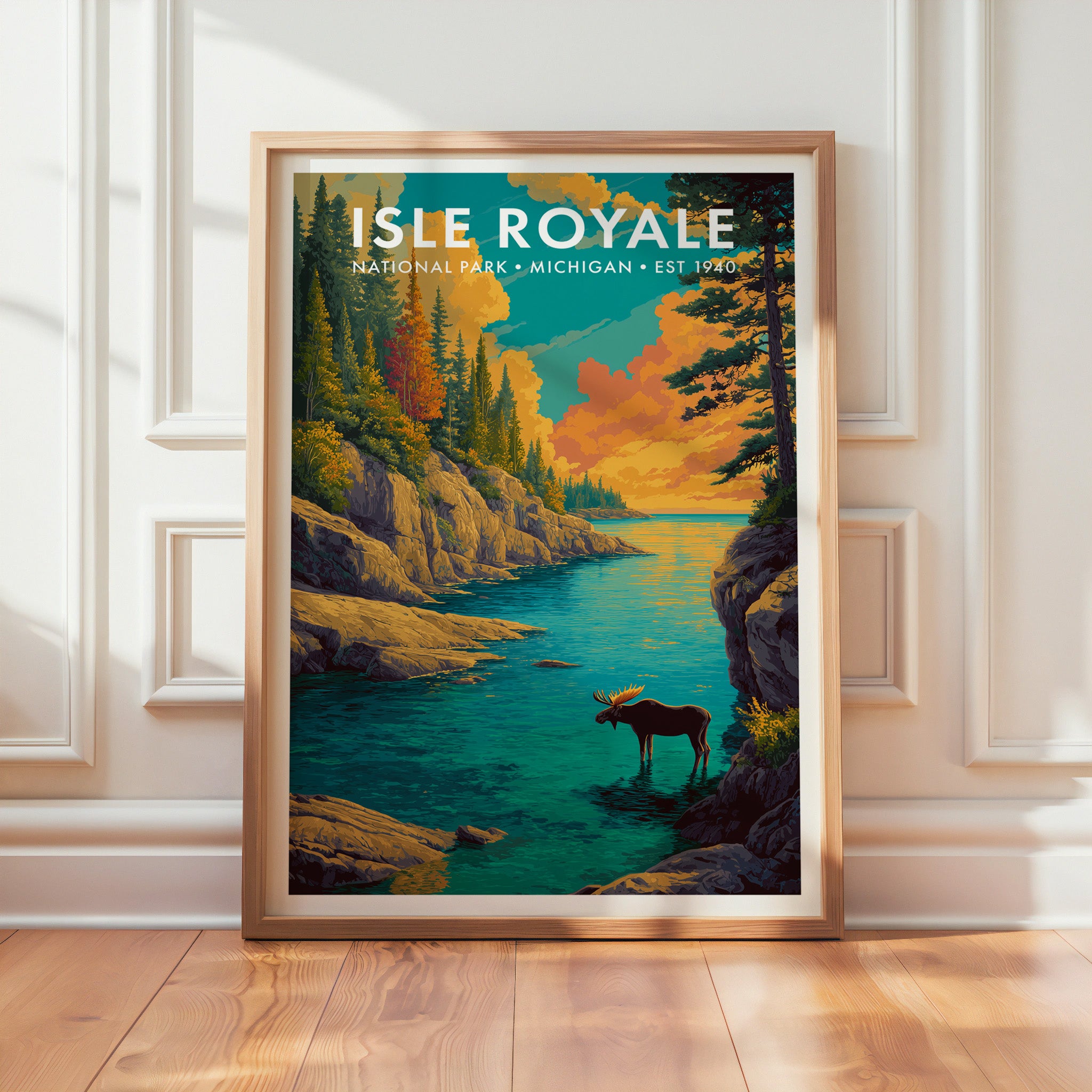 Retro Isle Royale National Park Print