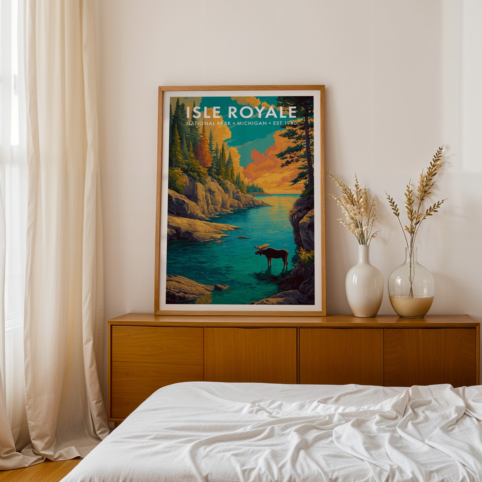 Retro Isle Royale National Park Print