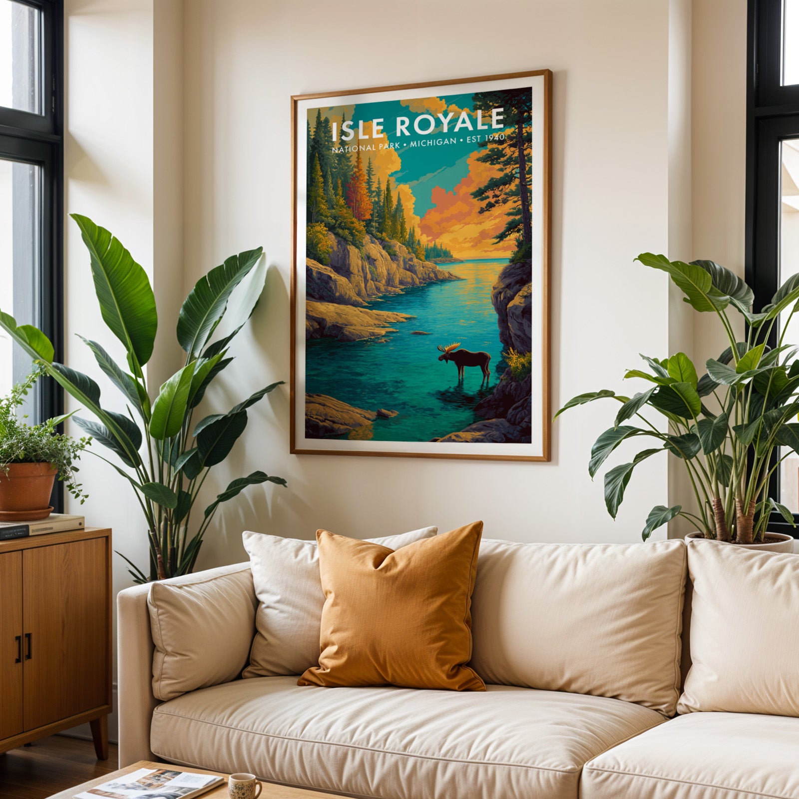 Retro Isle Royale National Park Print