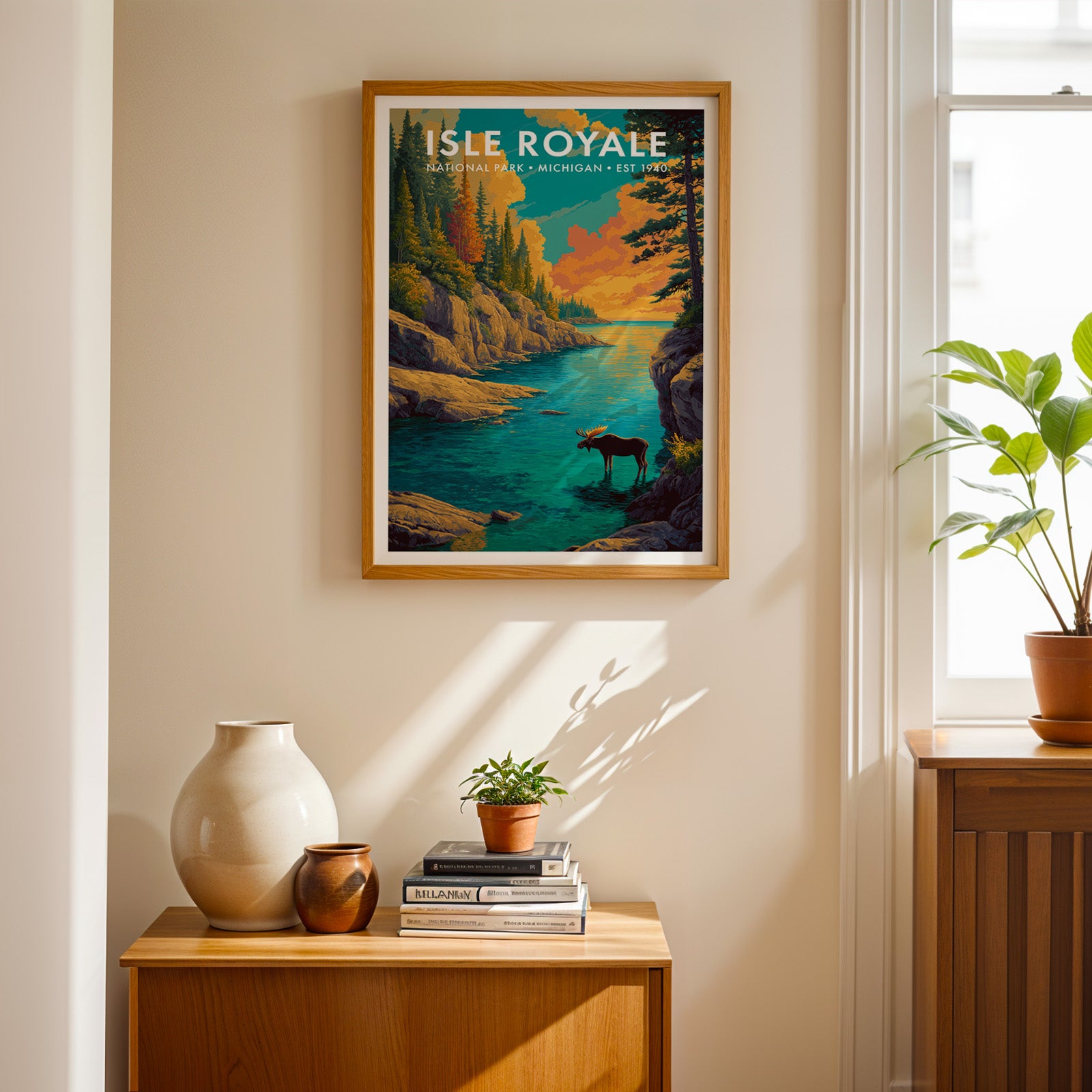 Retro Isle Royale National Park Print