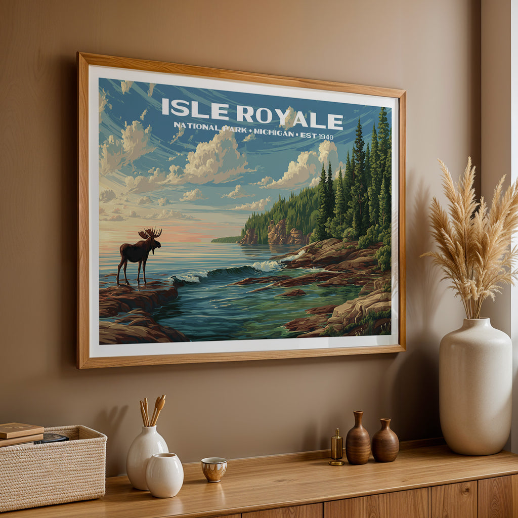 Isle Royale National Park Horizontal Vintage Art