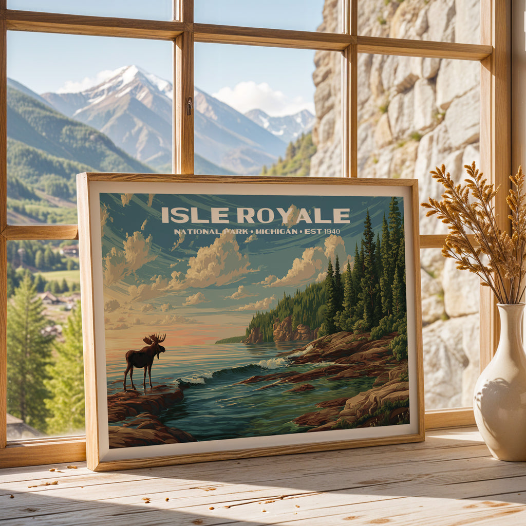 Isle Royale National Park Horizontal Vintage Art