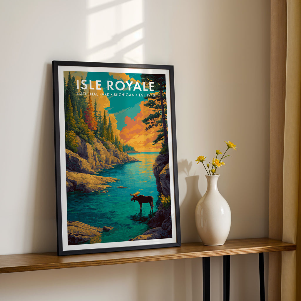 Retro Isle Royale National Park Print