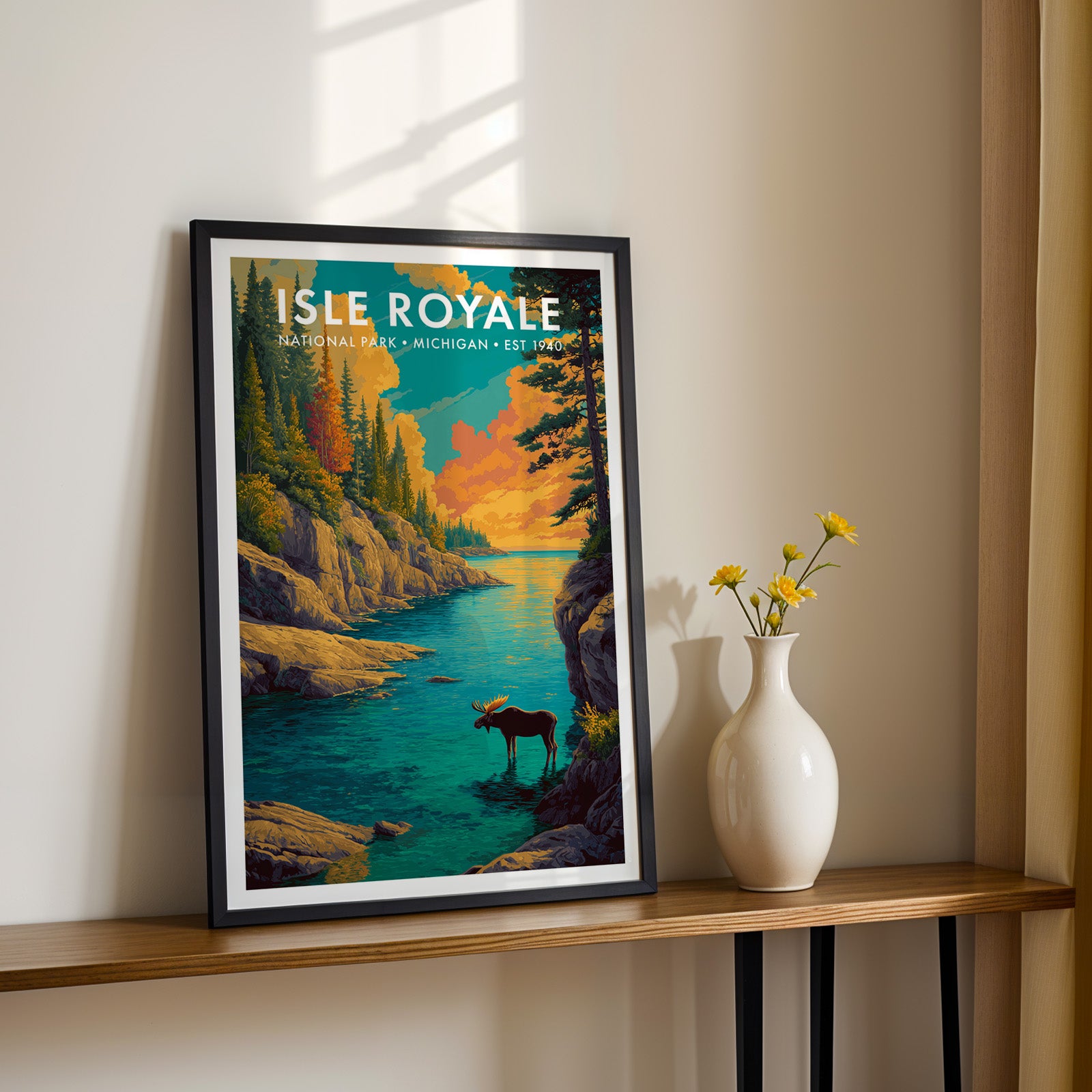 Retro Isle Royale National Park Print