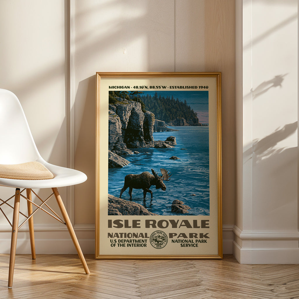 Isle Royale National Park Vintage WPA Art