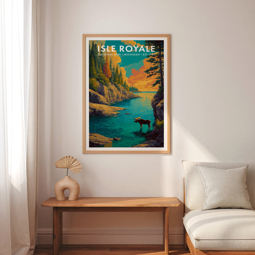 Retro Isle Royale National Park Print