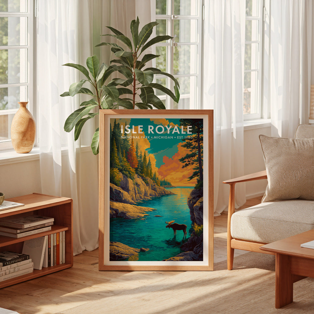 Retro Isle Royale National Park Print