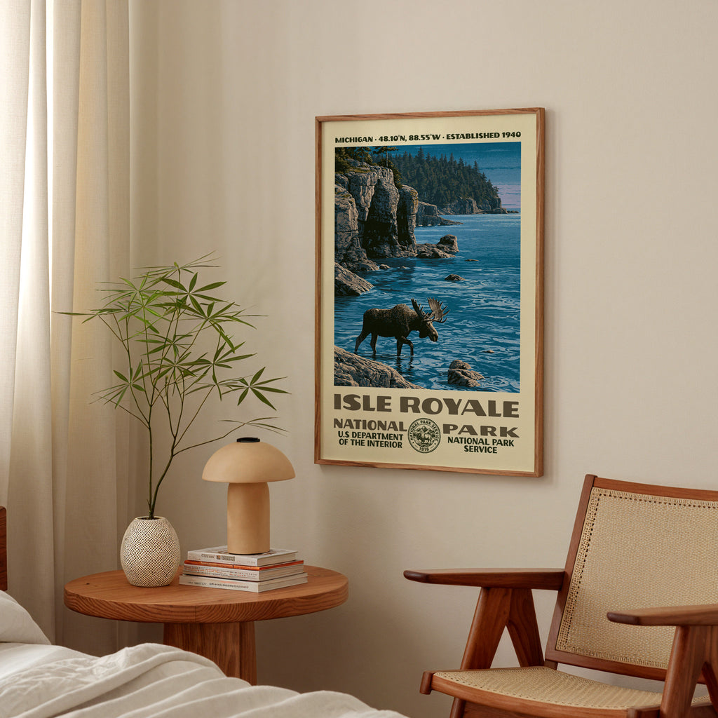Isle Royale National Park Vintage WPA Art