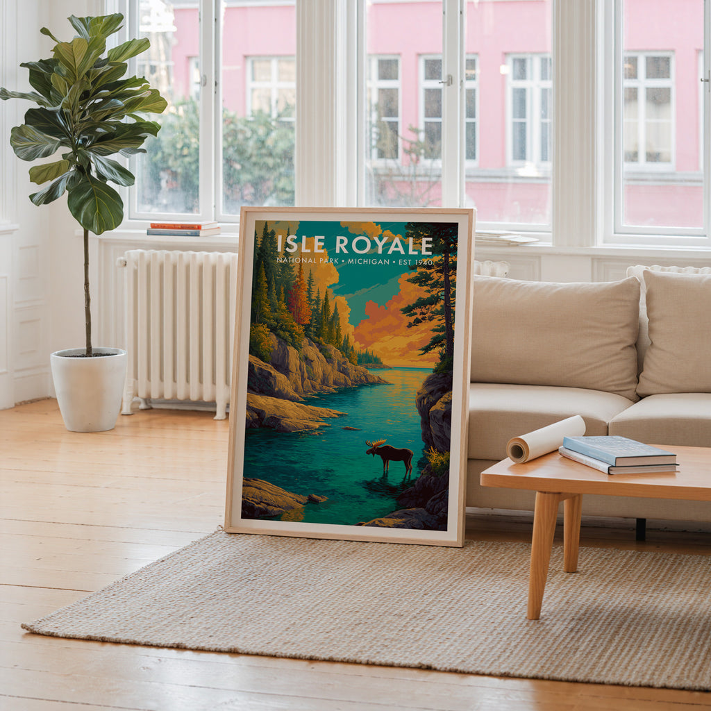 Retro Isle Royale National Park Print