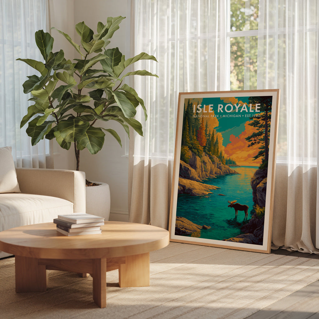 Retro Isle Royale National Park Print