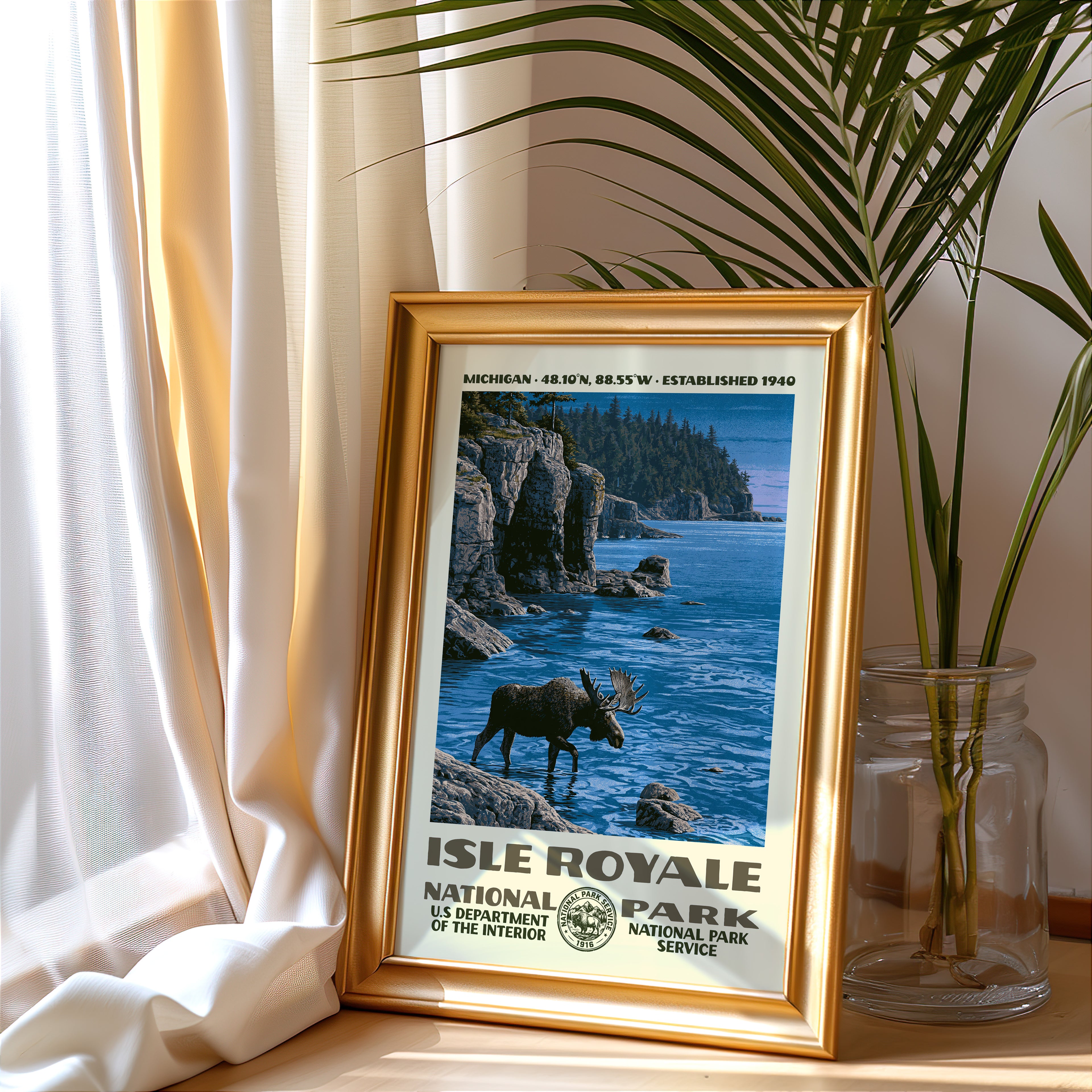 Isle Royale National Park Vintage WPA Art