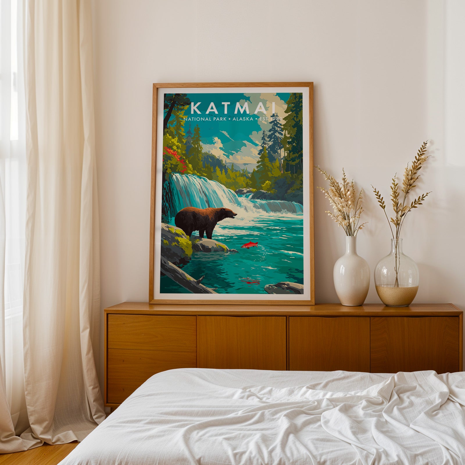 Retro Katmai National Park Print