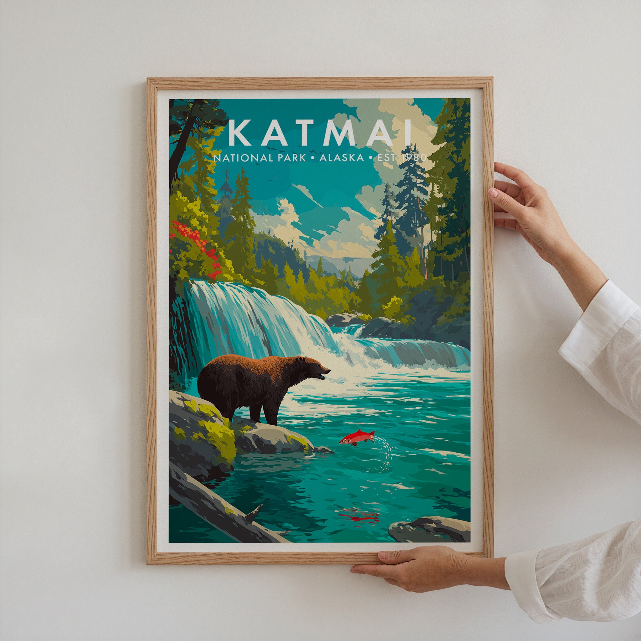 Retro Katmai National Park Print