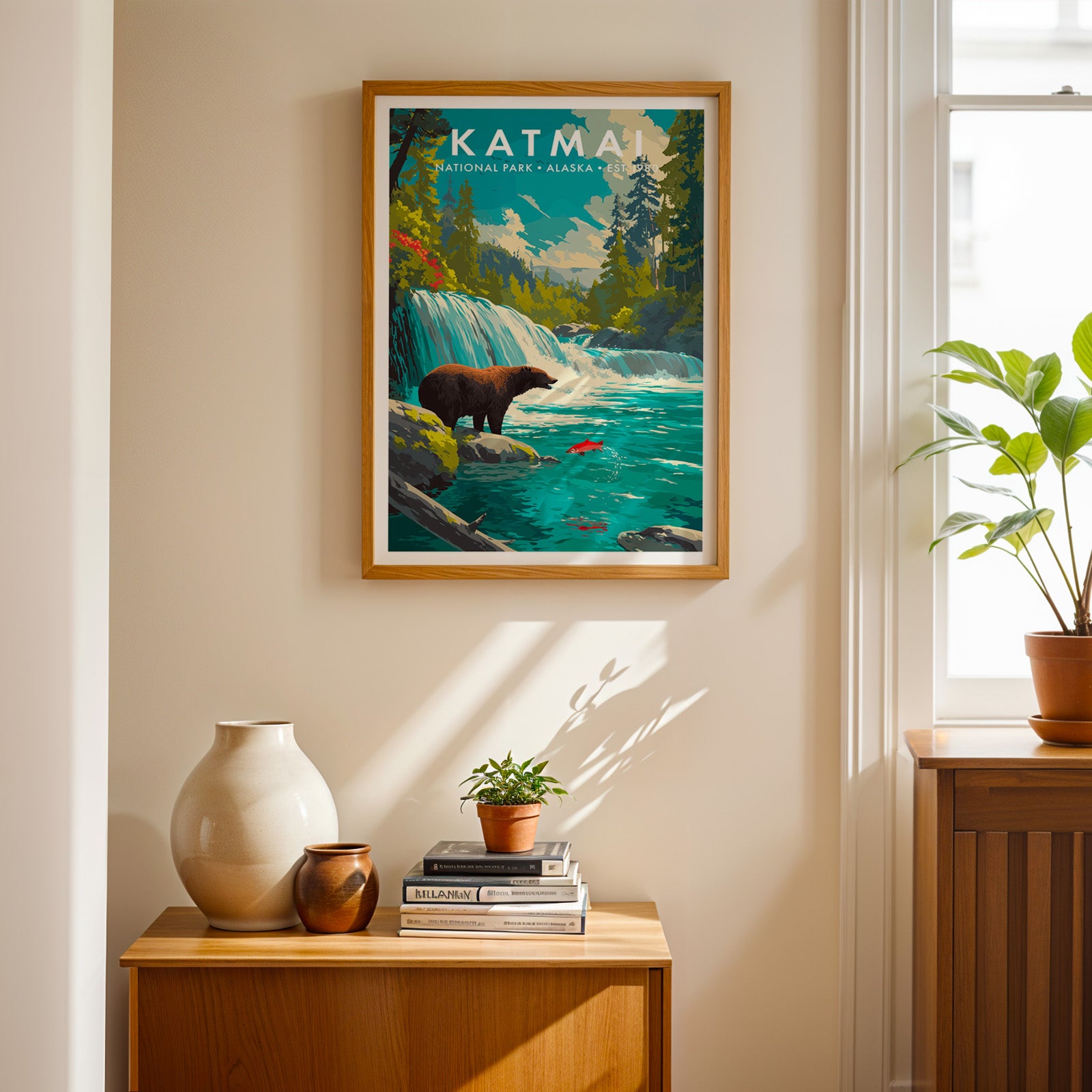 Retro Katmai National Park Print