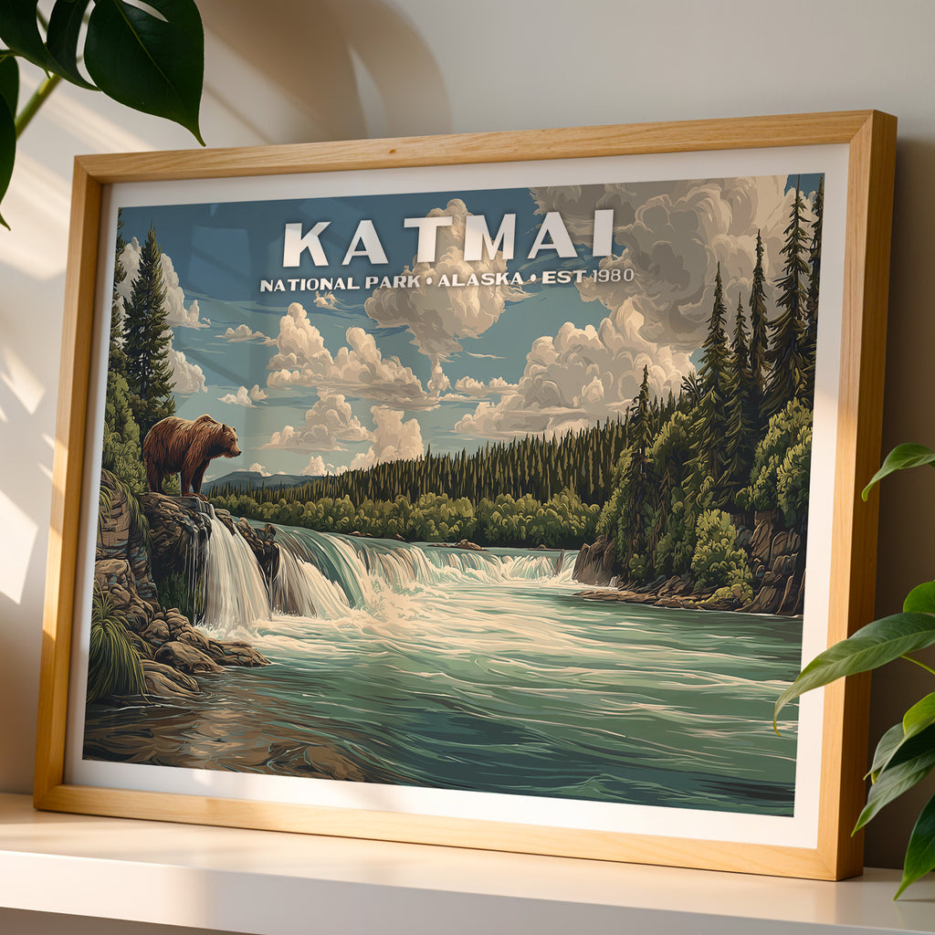 Katmai National Park Horizontal Vintage Art
