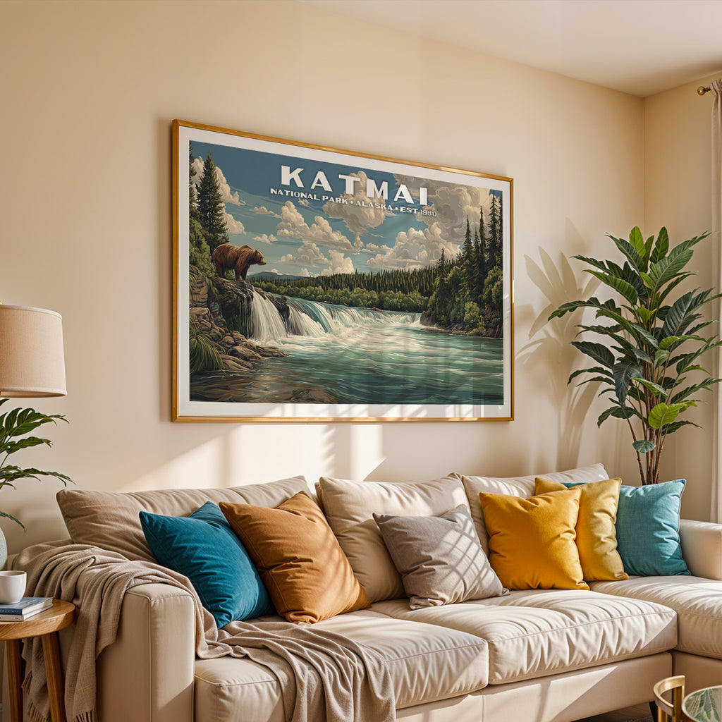 Katmai National Park Horizontal Vintage Art