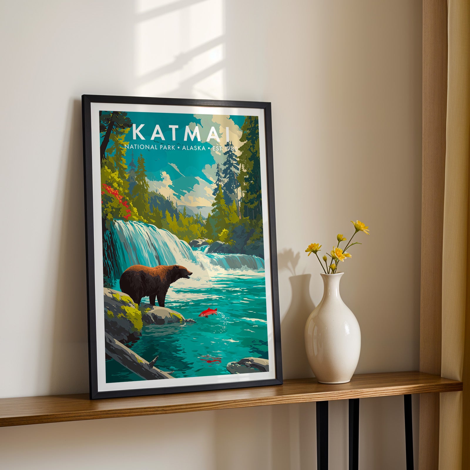 Retro Katmai National Park Print