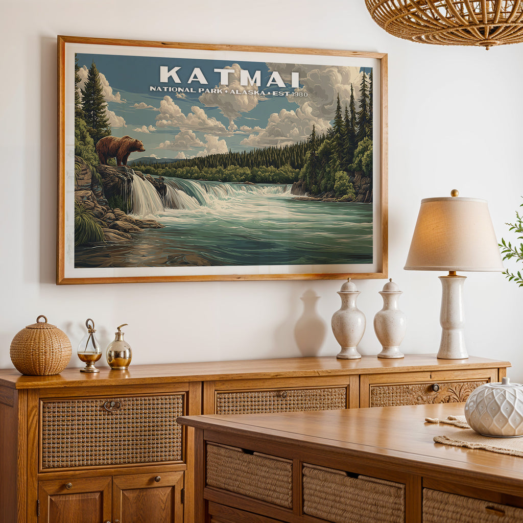 Katmai National Park Horizontal Vintage Art