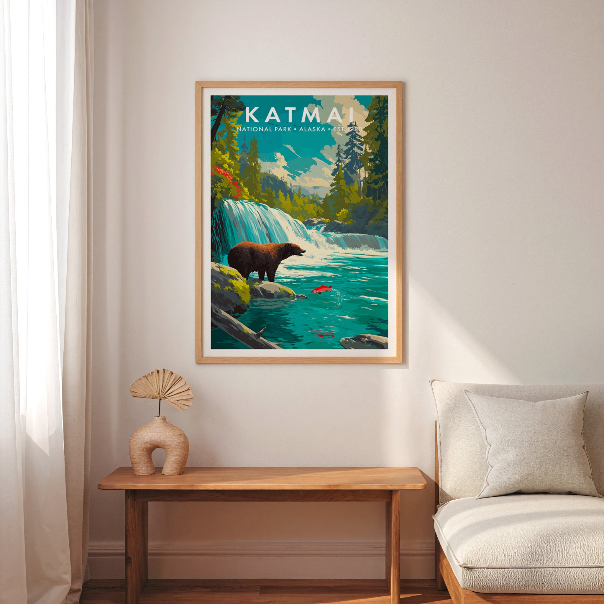 Retro Katmai National Park Print