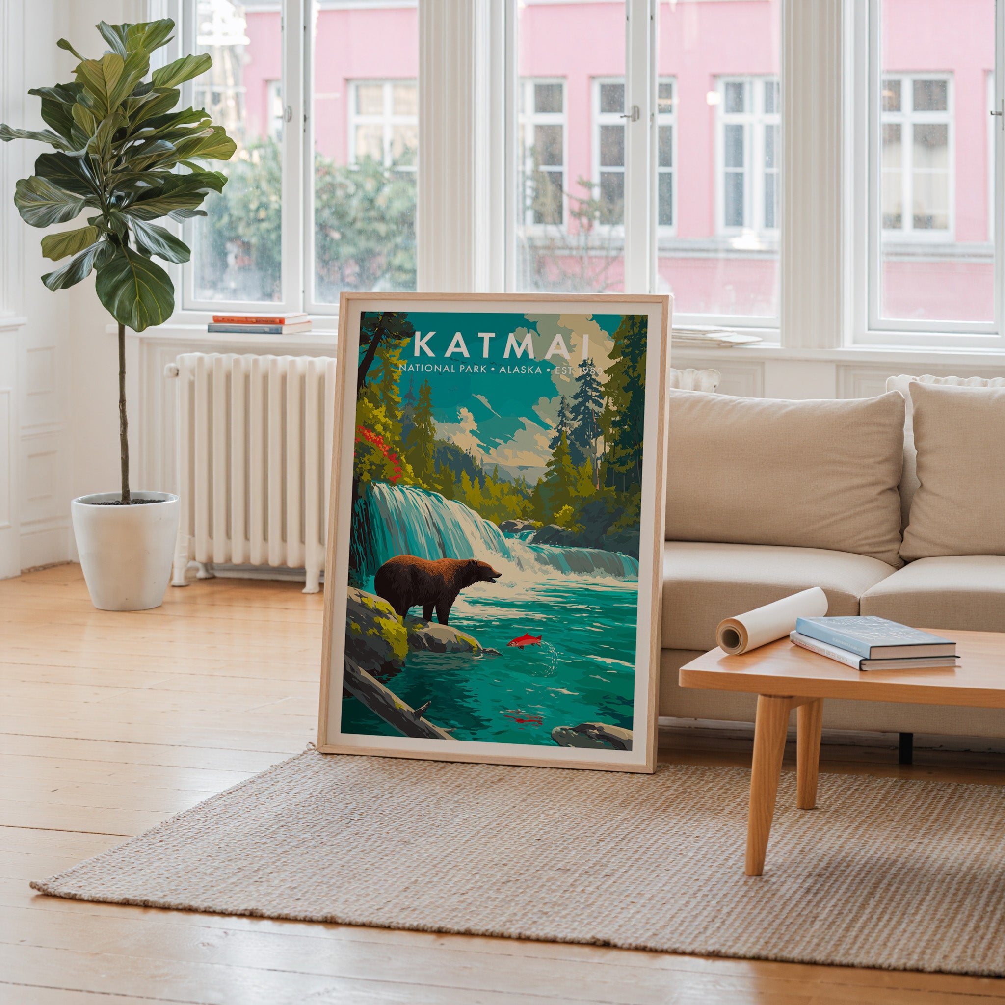Retro Katmai National Park Print