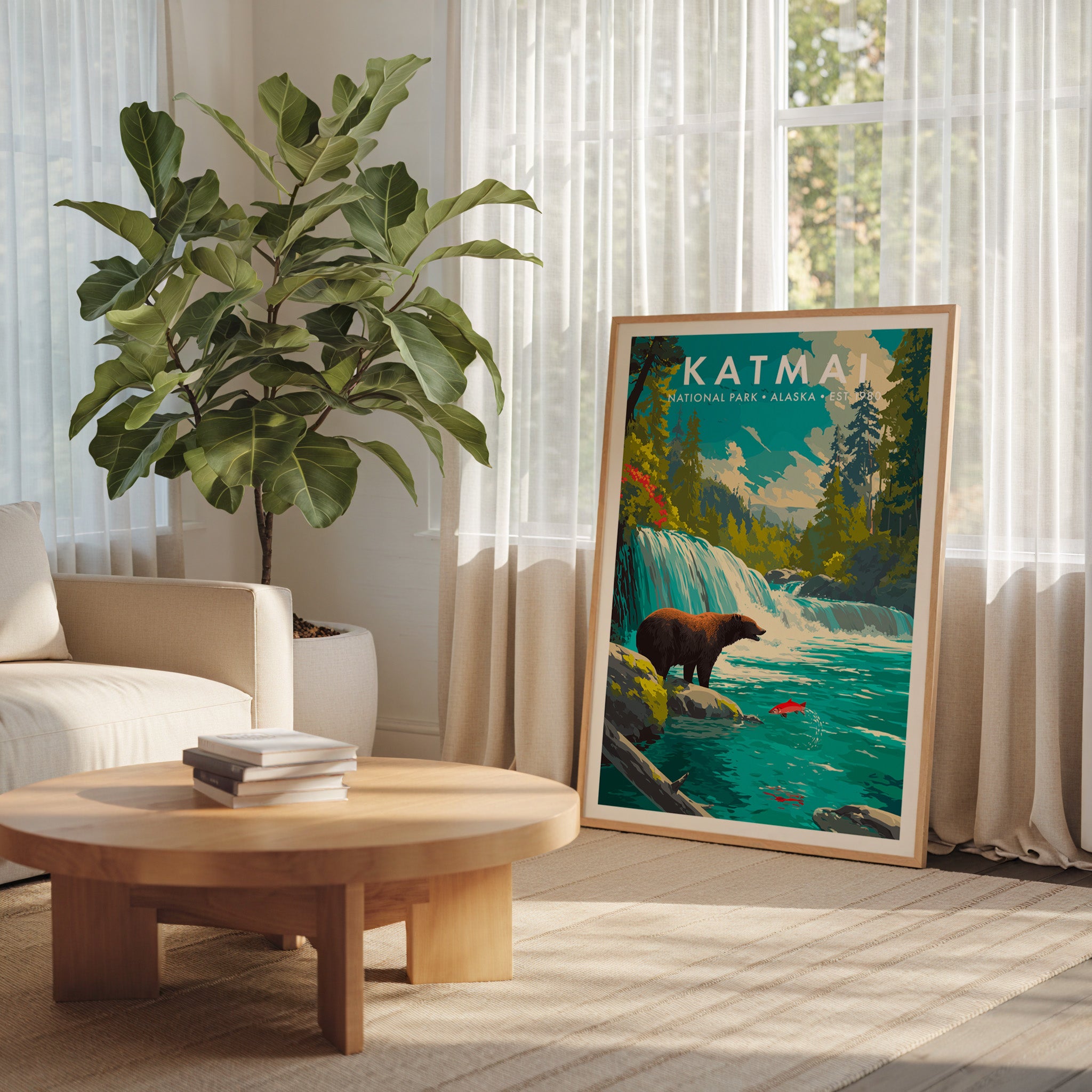 Retro Katmai National Park Print