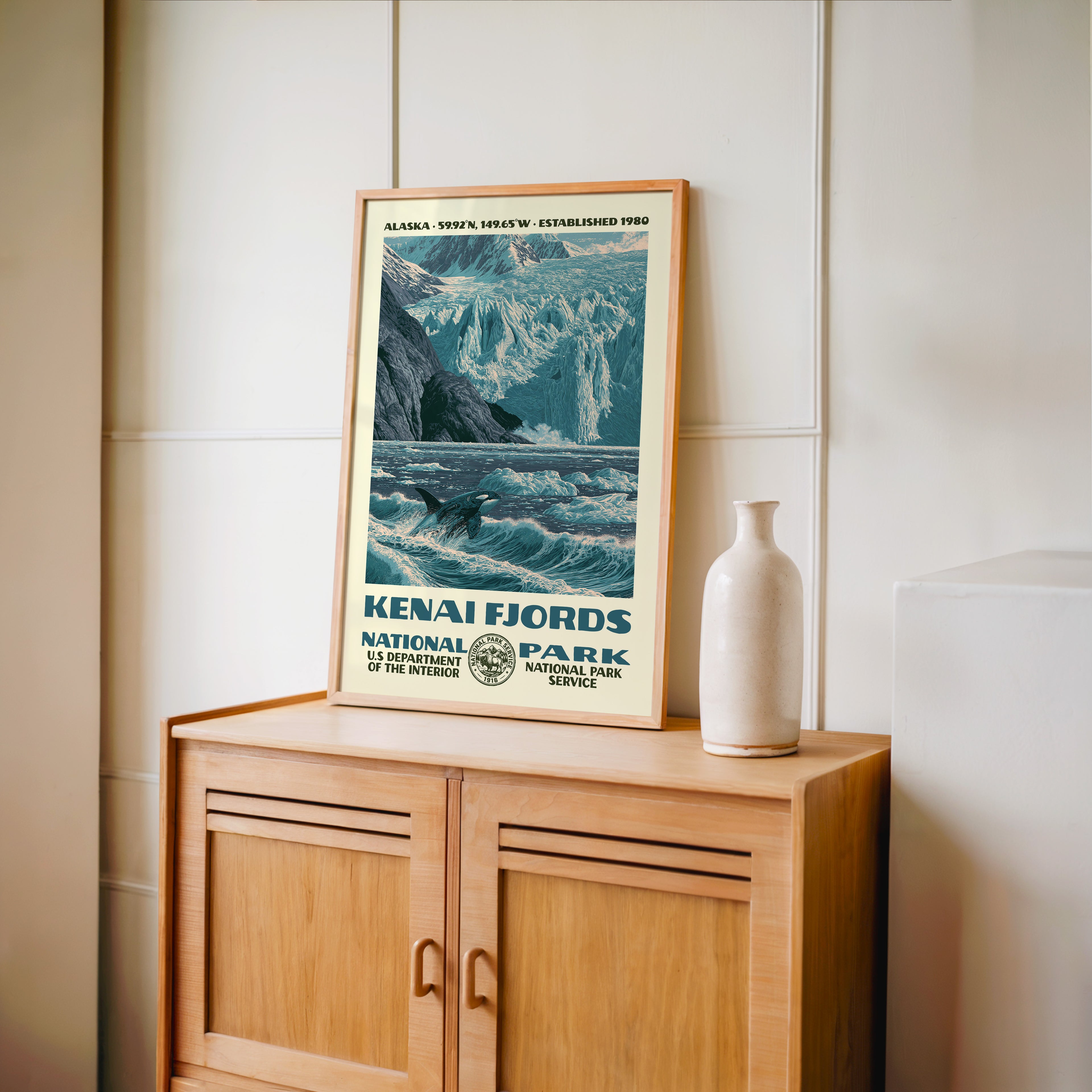 Kenai Fjords National Park Vintage WPA Art