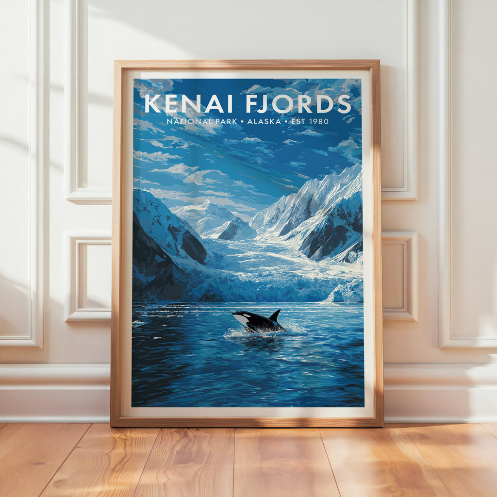 Retro Kenai Fjords National Park Print