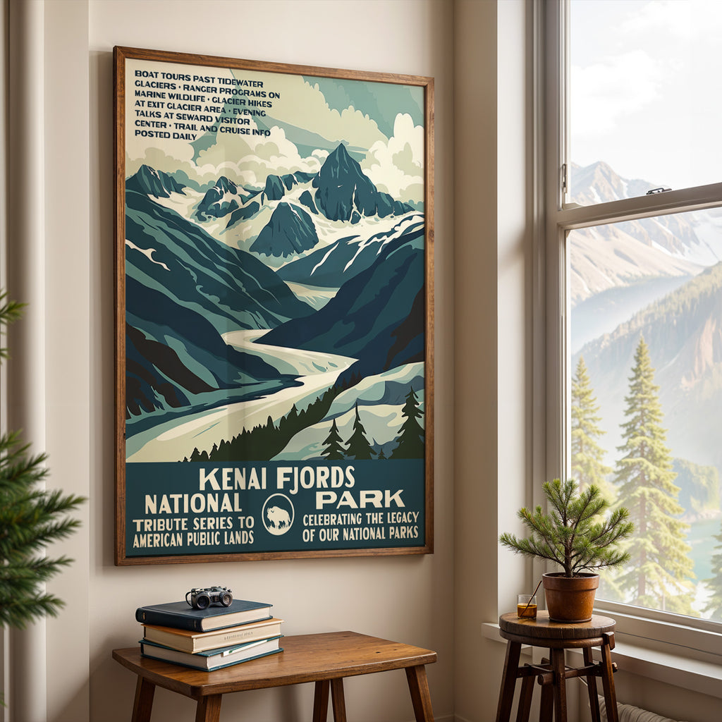 Kenai Fjords National Park Vintage WPA Art