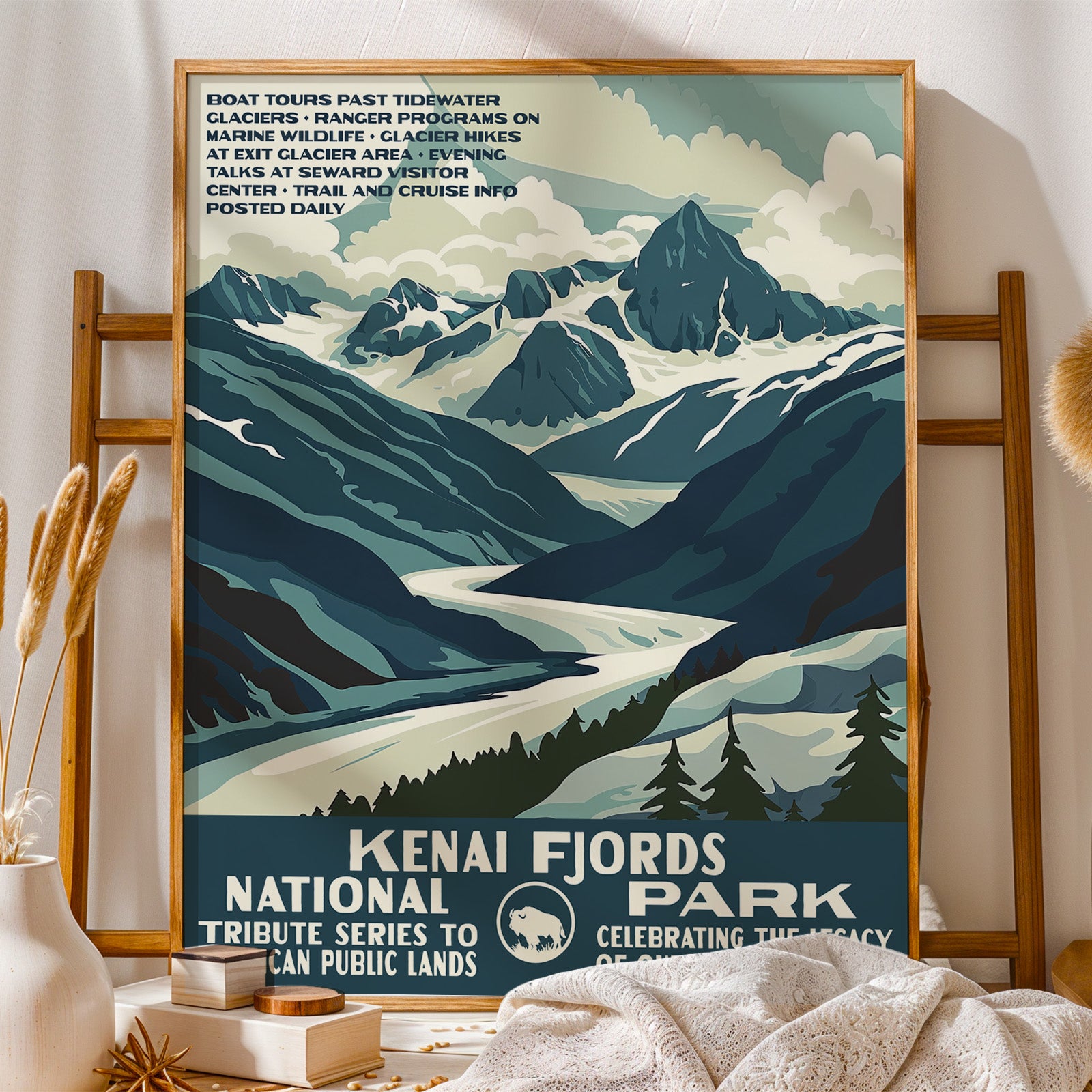 Kenai Fjords National Park Vintage WPA Art