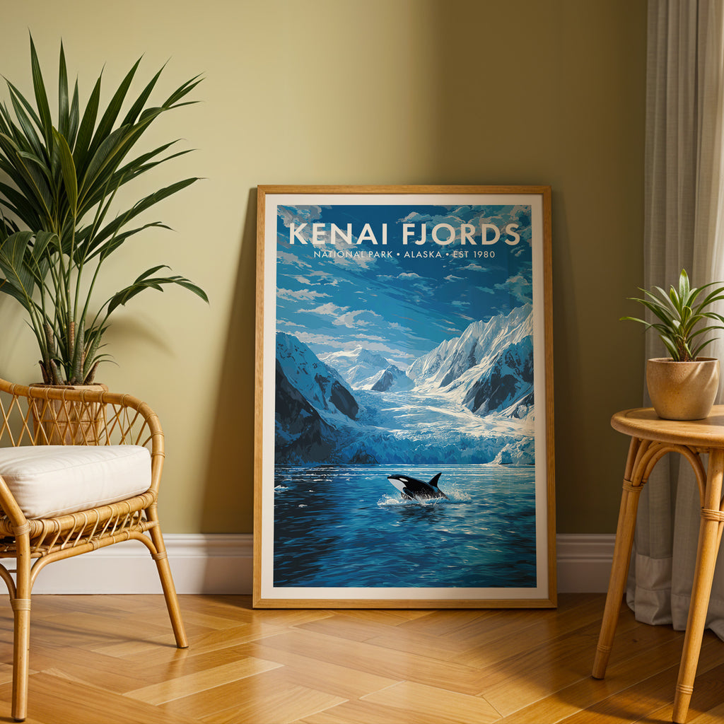 Retro Kenai Fjords National Park Print