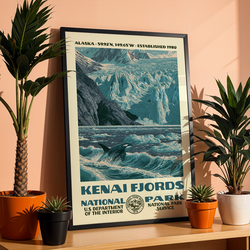 Kenai Fjords National Park Vintage WPA Art