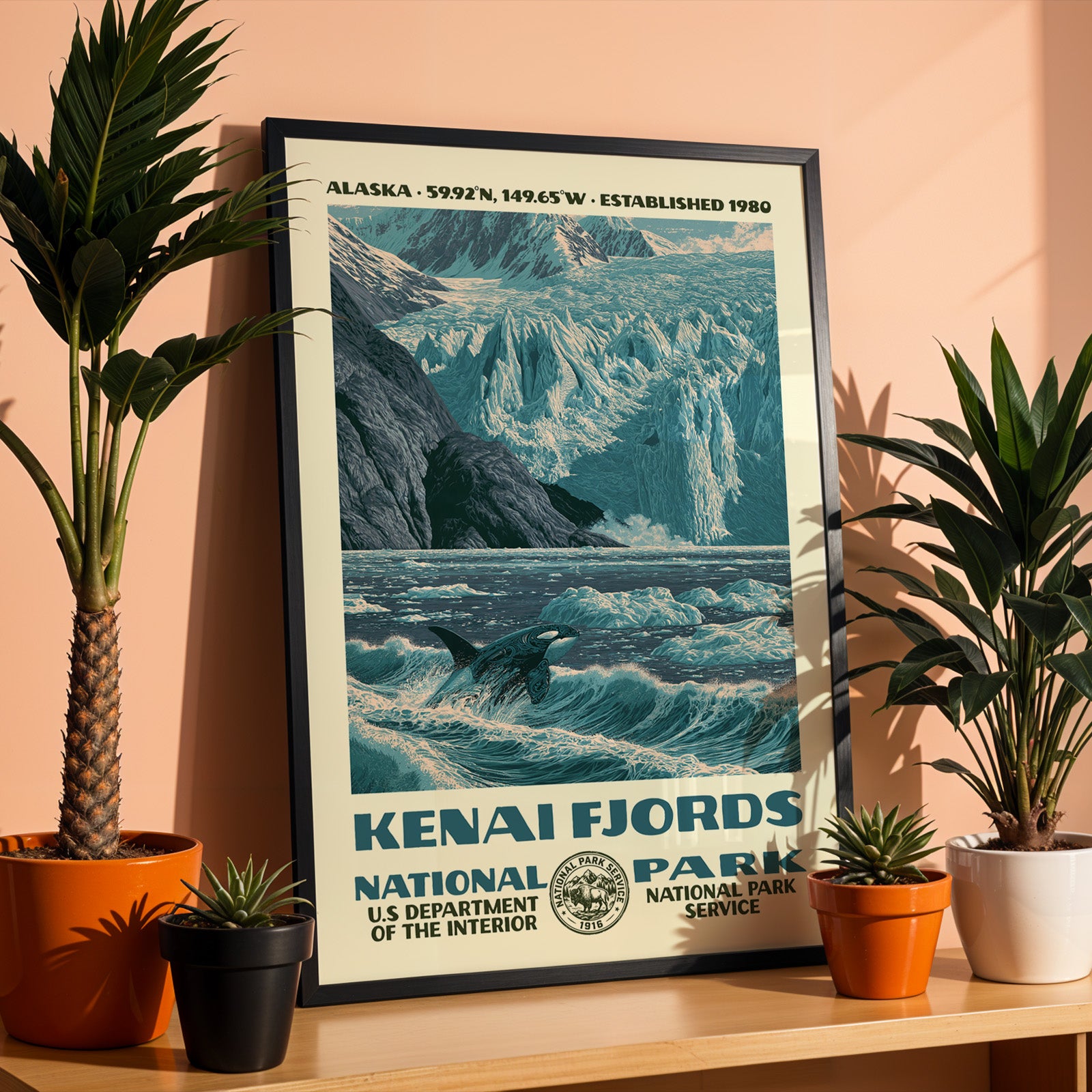 Kenai Fjords National Park Vintage WPA Art